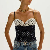 BLUSA MADALENA AZUL MARINHO E OFF DOT 42