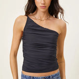 BLUSA OMBRO ÚNICO PHILIPA PRETO