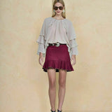 MINISSAIA SUEDE BORDADA