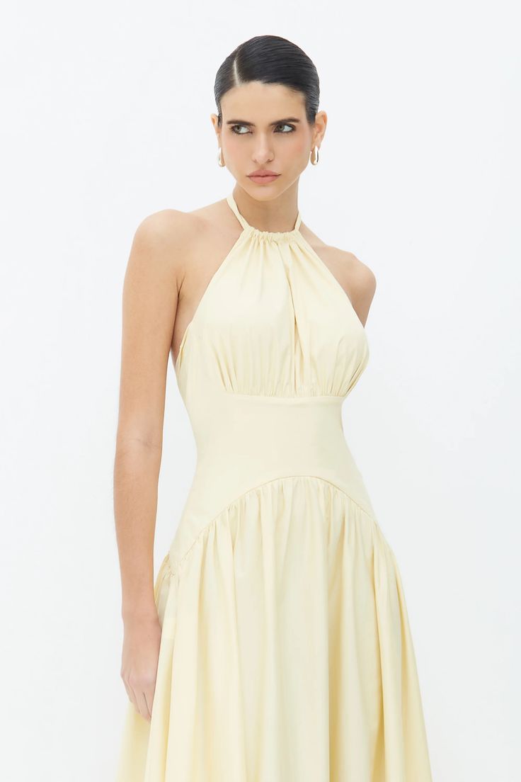 VESTIDO MIDI AMARRAÇÃO COSTAS E PESCOÇO