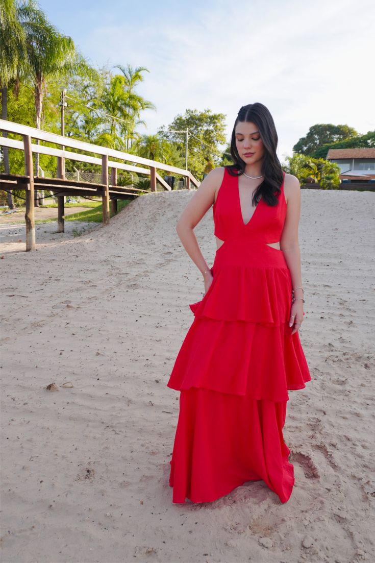 VESTIDO DE LINHO EM CAMADAS