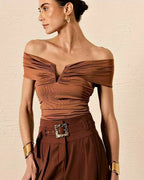BODY JERSEY DRAPEADO DECOTE V