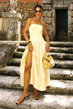 Vestido Midi Tomara que Caia Saia Ampla