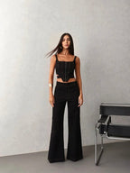 CONJUNTO CALÇA/TOP PESPONTO
