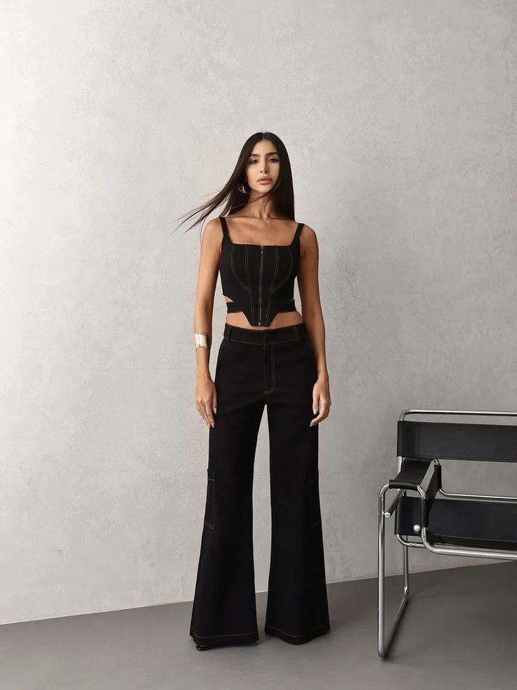 CONJUNTO CALÇA/TOP PESPONTO
