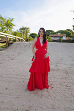 VESTIDO DE LINHO EM CAMADAS