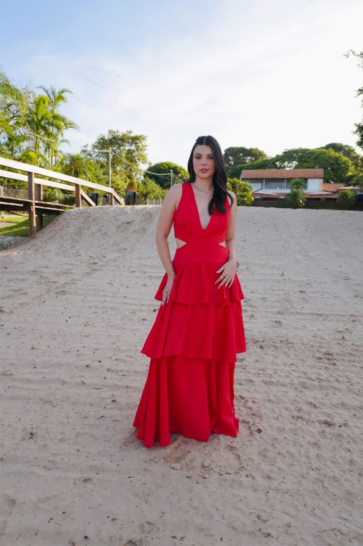 VESTIDO DE LINHO EM CAMADAS