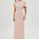 VESTIDO MIDI ESTRUTURADO COM DECOTE DIAGONAL