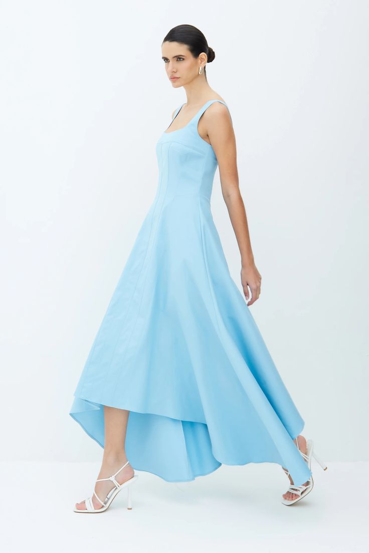 VESTIDO MIDI ALÇA LARGA RECORTESE