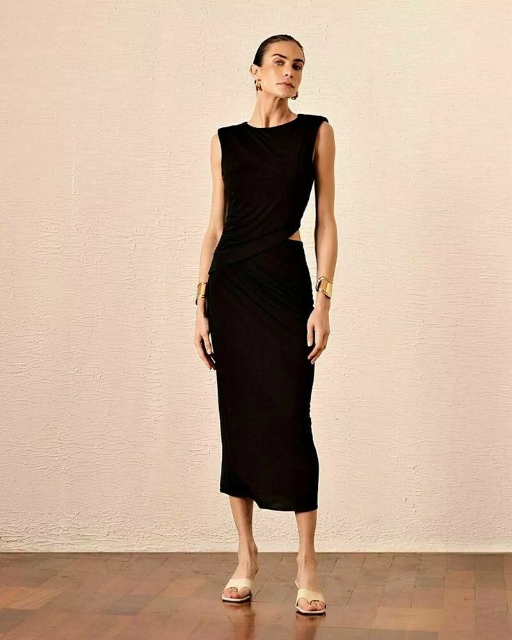 VESTIDO JERSEY FRANZIDO E RECORTE