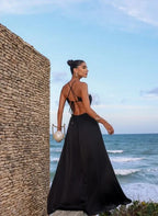 Vestido Longo Plissado Aviamento