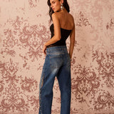 CALÇA WIDE LEG BORD