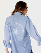 CAMISA LISTRADA OVERSIXED COM HOTFIX