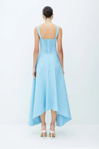 VESTIDO MIDI ALÇA LARGA RECORTESE