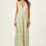 VESTIDO LONGUETE ESTAMPADO COM RECORTE NA FRENTE