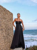 Vestido Longo Plissado Aviamento