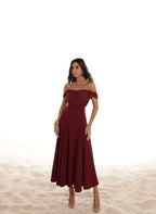 Vestido Saia Evasê Com Tule