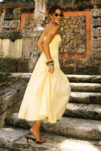 Vestido Midi Tomara que Caia Saia Ampla
