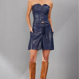 SHORTS COURO