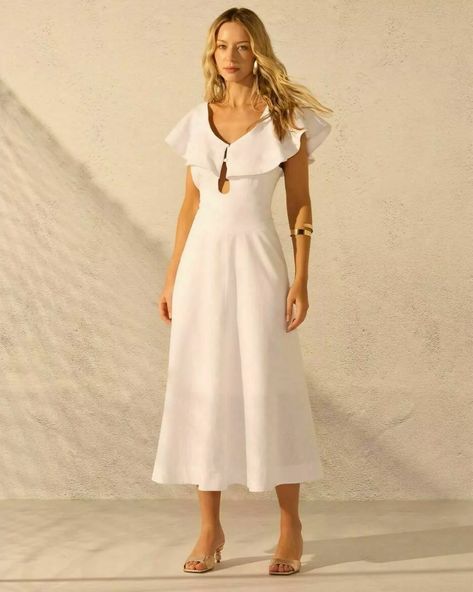 VESTIDO MIDI COM BABADOS RAMI