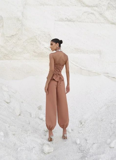 Conjunto Blusa Corset Calça Ballon