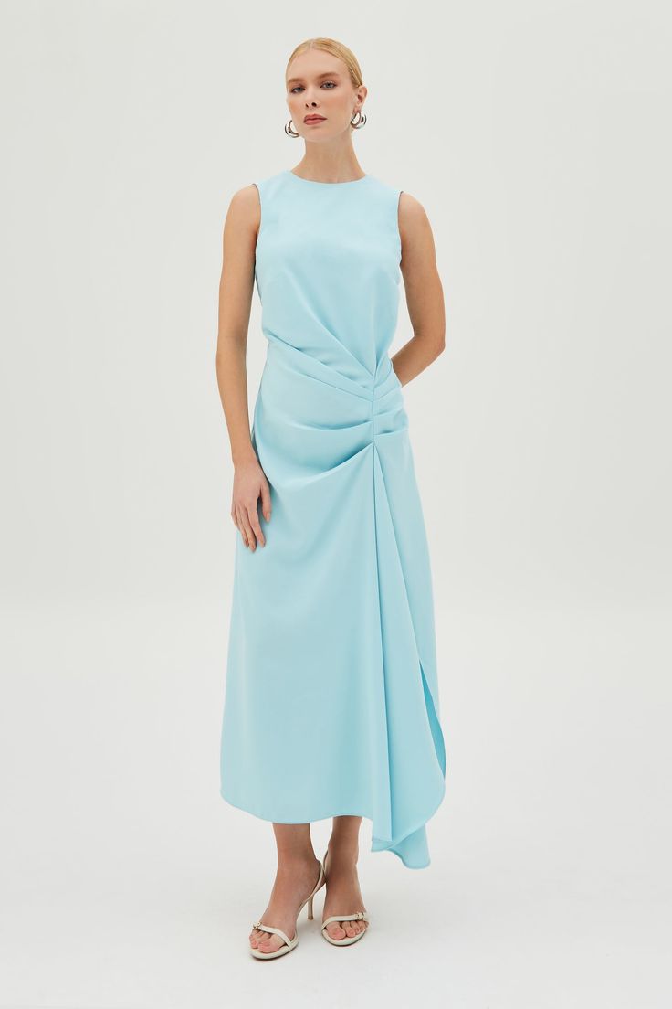 VESTIDO MIDI DRAPEADOS