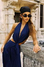 VESTIDO MIDI FRENTE UNICA TORÇÃO FRONTAL