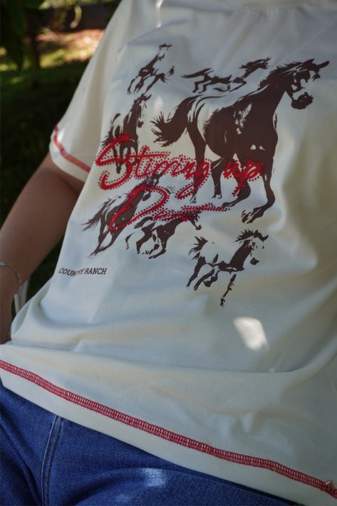 T SHIRT HORSE DUST
