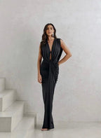 VESTIDO LONGO JERSEY DRAPEADO