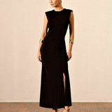VESTIDO JERSEY OMBREIRAS DRAPEADO