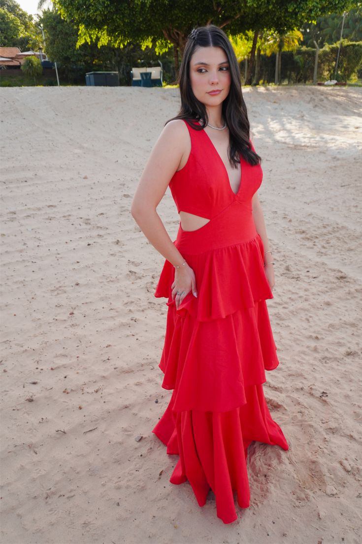 VESTIDO DE LINHO EM CAMADAS