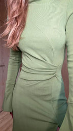 VESTIDO MIDI VERDE MOSS 32462