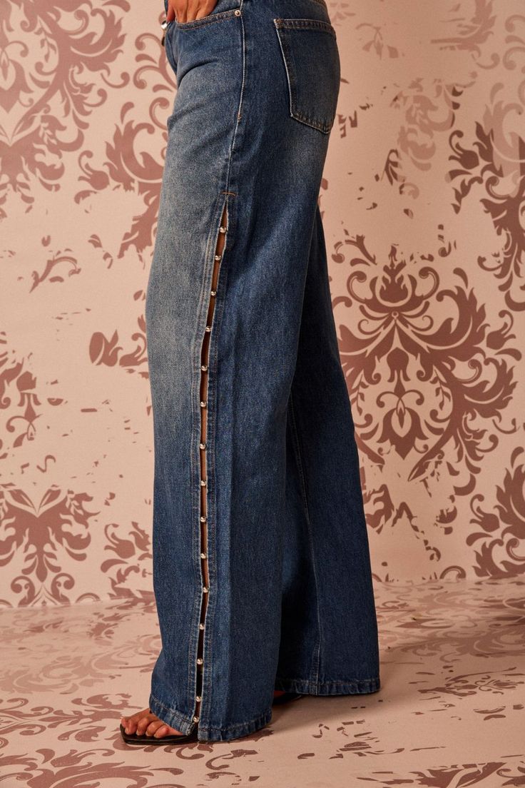 CALÇA WIDE LEG BORD