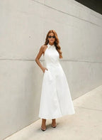 Vestido Longuete Botões Com Gola Frente Única