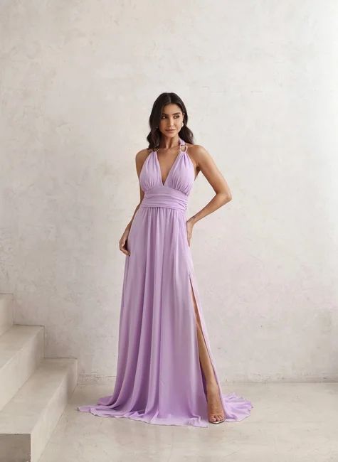 VESTIDO LONGO FIVELA ORGANICA